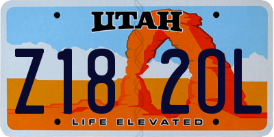UT license plate Z182OL