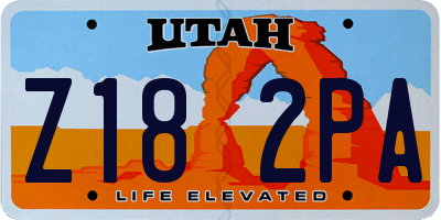 UT license plate Z182PA