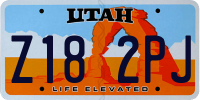 UT license plate Z182PJ