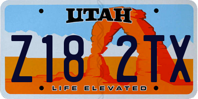 UT license plate Z182TX