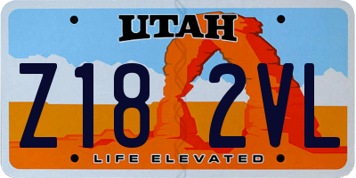 UT license plate Z182VL