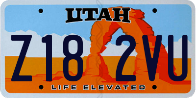 UT license plate Z182VU