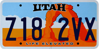 UT license plate Z182VX