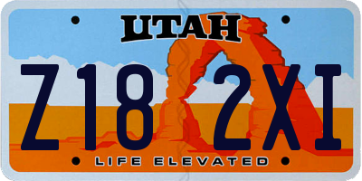 UT license plate Z182XI