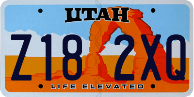 UT license plate Z182XQ