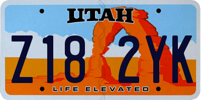 UT license plate Z182YK