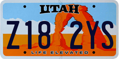 UT license plate Z182YS