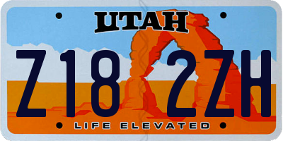 UT license plate Z182ZH