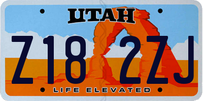 UT license plate Z182ZJ