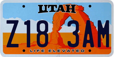 UT license plate Z183AM