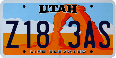 UT license plate Z183AS