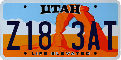 UT license plate Z183AT