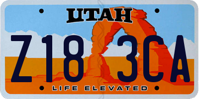UT license plate Z183CA