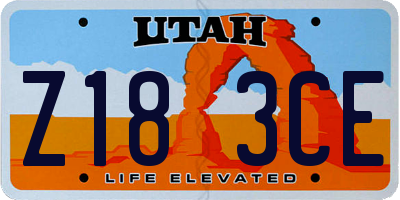 UT license plate Z183CE