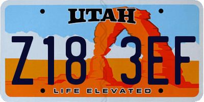 UT license plate Z183EF