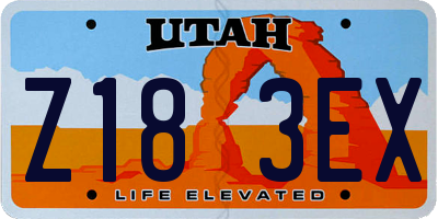 UT license plate Z183EX