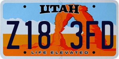 UT license plate Z183FD