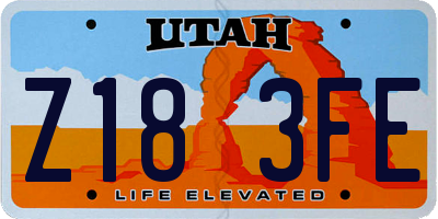 UT license plate Z183FE
