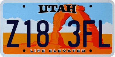 UT license plate Z183FL