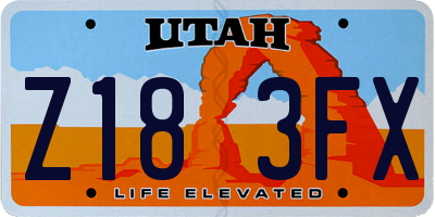 UT license plate Z183FX