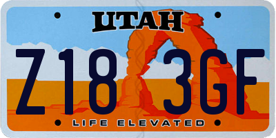 UT license plate Z183GF