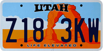 UT license plate Z183KW