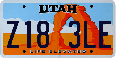 UT license plate Z183LE