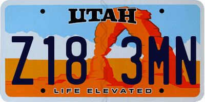 UT license plate Z183MN