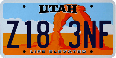 UT license plate Z183NF