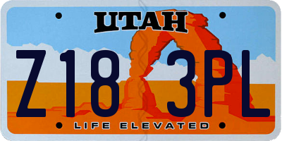 UT license plate Z183PL