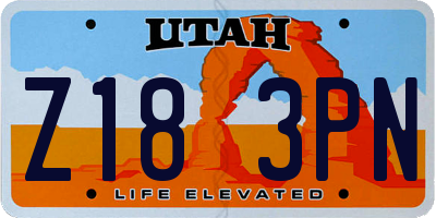 UT license plate Z183PN