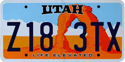 UT license plate Z183TX