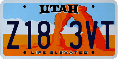 UT license plate Z183VT