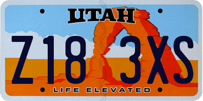 UT license plate Z183XS
