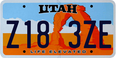 UT license plate Z183ZE