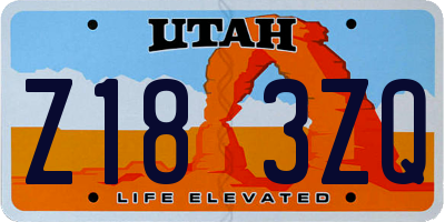 UT license plate Z183ZQ