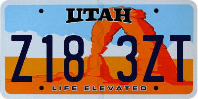 UT license plate Z183ZT