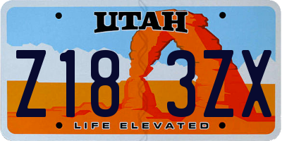 UT license plate Z183ZX