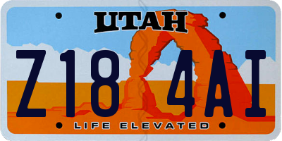 UT license plate Z184AI