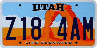 UT license plate Z184AM