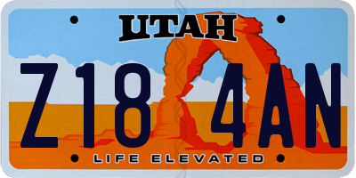 UT license plate Z184AN