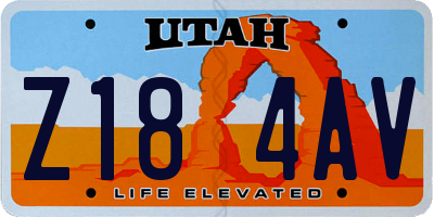 UT license plate Z184AV