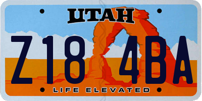 UT license plate Z184BA