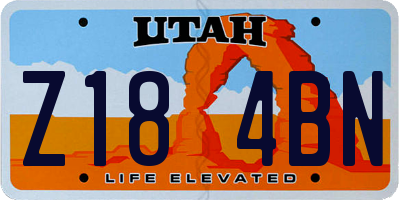 UT license plate Z184BN
