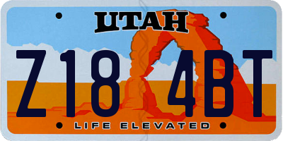 UT license plate Z184BT