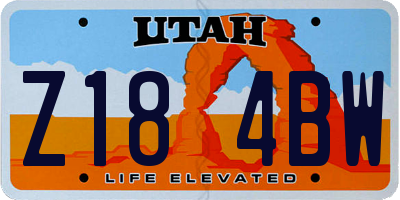 UT license plate Z184BW