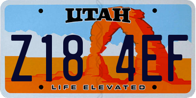 UT license plate Z184EF