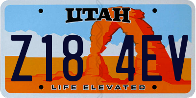 UT license plate Z184EV