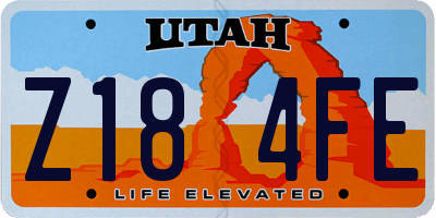 UT license plate Z184FE