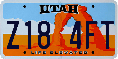 UT license plate Z184FT